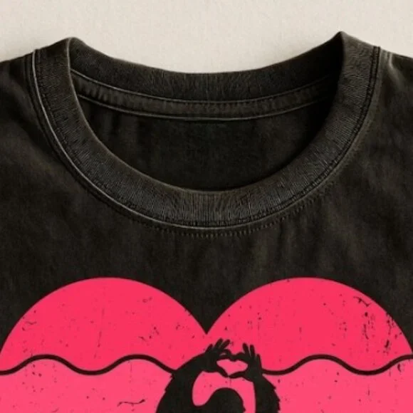 Valentine Bigfoot Shirt, Sasquatch Love Heart Tee - Picture 3 of 4